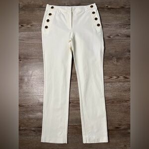Derek Lam 10 Crosby Kelis Straight Leg Sailor Pants Womens 6 Cream Ankle Length